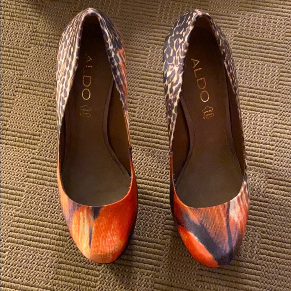 ALDO Jerolda Pumps Shoes Heels Size 7 Orange Multi - Picture 2 of 8